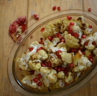 Beautiful roasted cauliflower with pomegranate - Crumbs and Roses food blog